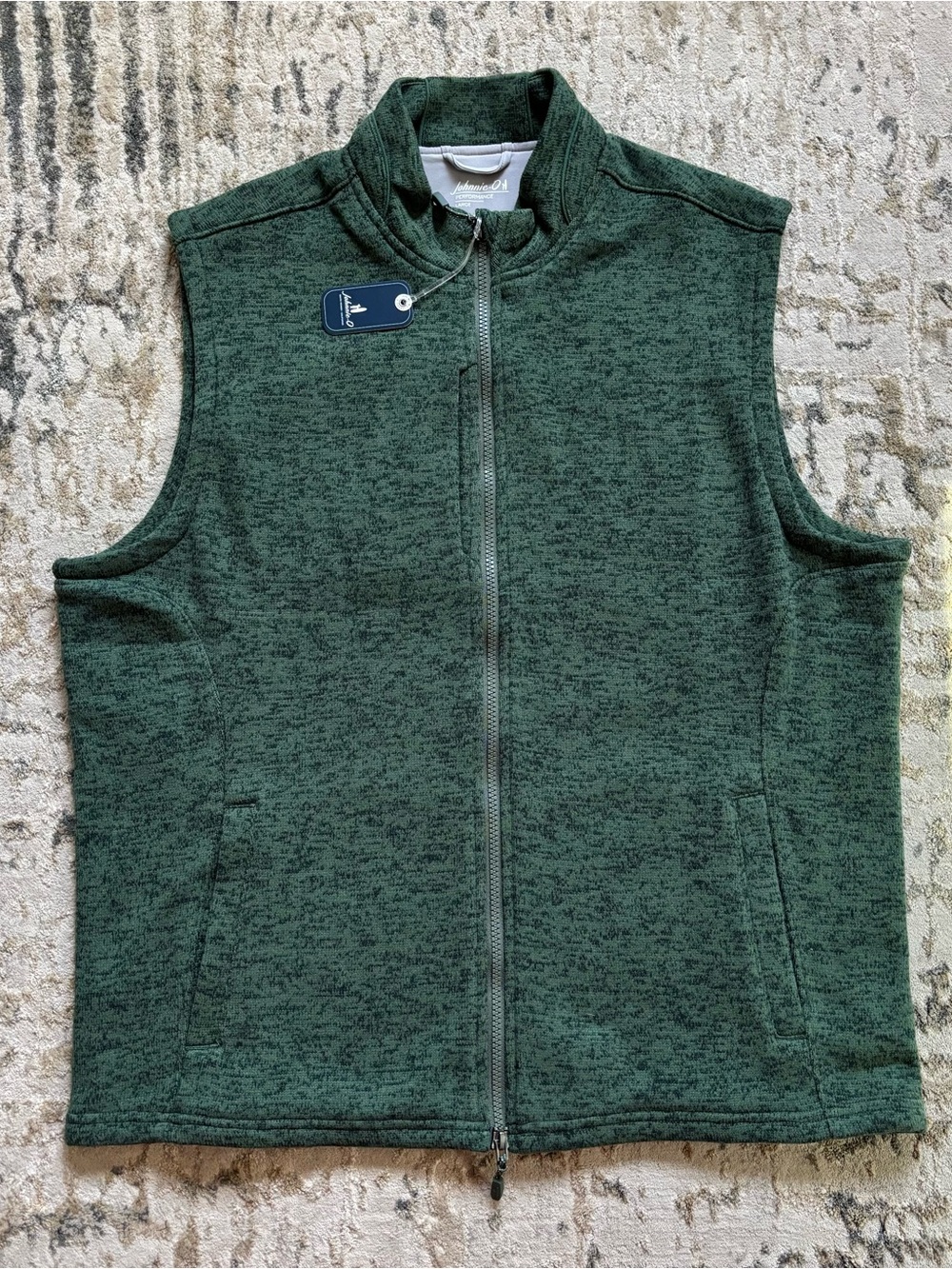Johnnie O Denalis Performance Full Zip Vest NEW Men’s large evergreen heathered